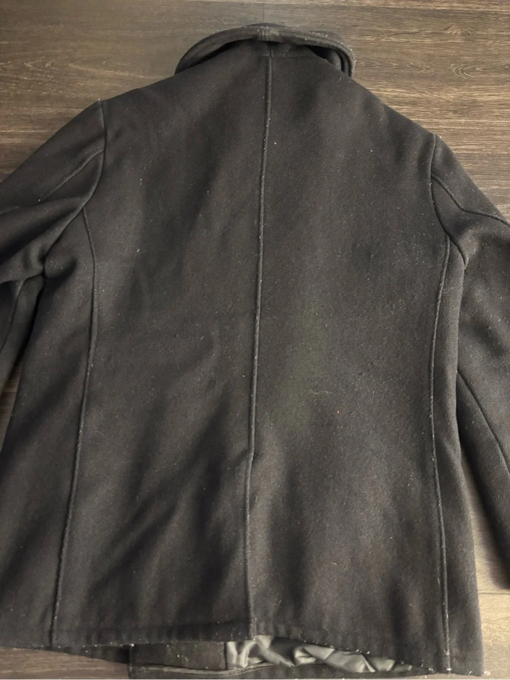 Vintage U. S. Navy 740N Black 100% Wool Pea Coat Jacket By Schott NYC Size 42